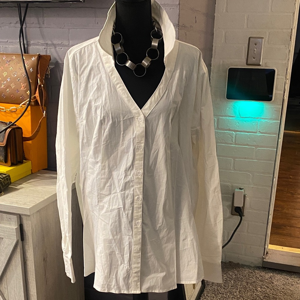 Fashion Nova White Button Down Shirt